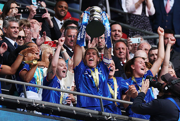 Millie Bright lifts the Adobe FA Cup