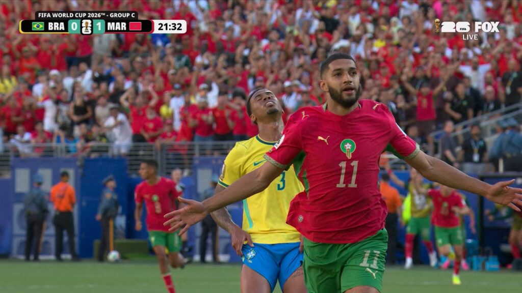 saibari scored in Brazil 1-1 Morocco